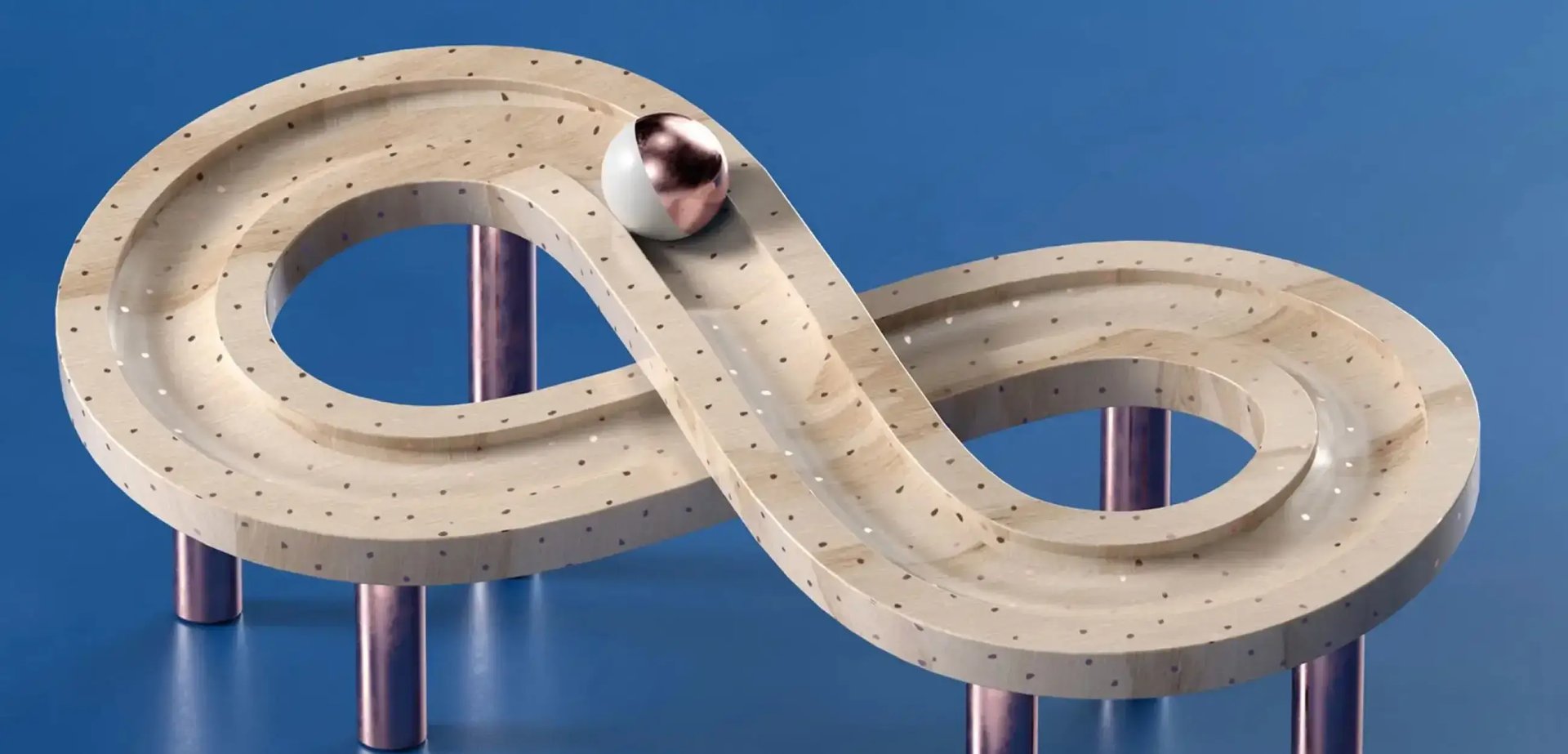 Eine Kugelbahn in der Form der Zahl 8.