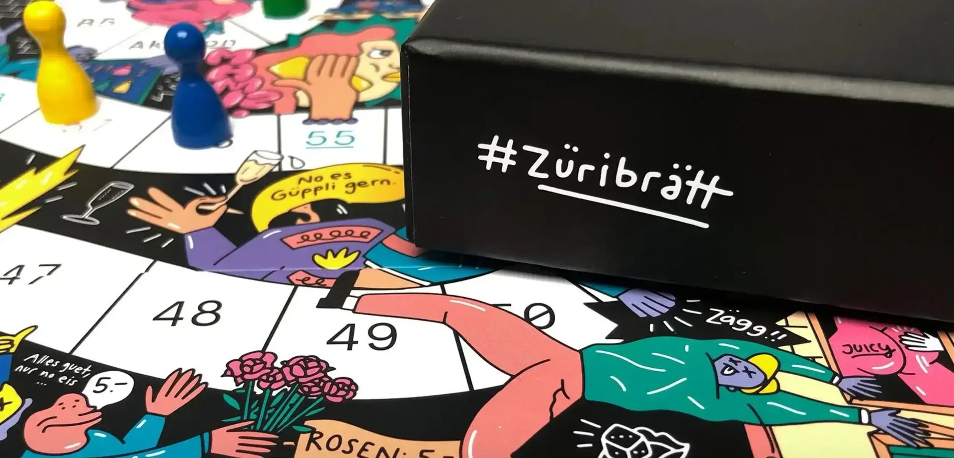 Ein Brettspiel mit Spielfiguren ist zu sehen.